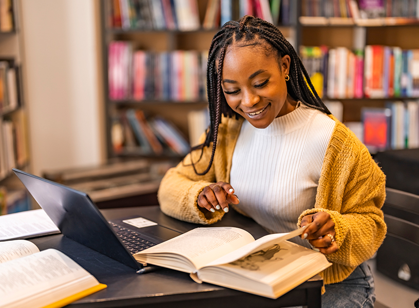 Young woman studying